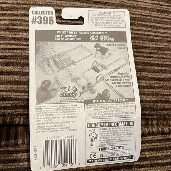 1996 Hot Wheels #396 Mod Bod Series 1/4 HUMMER Pink w/Chrome CT Spoke Wh… - Picture 3 of 3